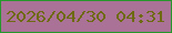 文字の大きさ：2、枠の色：26972b、背景の色：aa7296、文字の色：6d6a12 無料ブログパーツのブログ時計