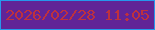 文字の大きさ：3、枠の色：2698ec、背景の色：612497、文字の色：be313e 無料ブログパーツのブログ時計