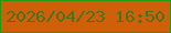 文字の大きさ：1、枠の色：269912、背景の色：d05f09、文字の色：4a721b 無料ブログパーツのブログ時計
