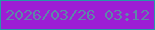 文字の大きさ：3、枠の色：2699a8、背景の色：9d1ed4、文字の色：5e87a8 無料ブログパーツのブログ時計