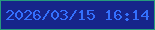 文字の大きさ：5、枠の色：269a7d、背景の色：16248a、文字の色：3470fd 無料ブログパーツのブログ時計