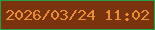文字の大きさ：4、枠の色：269e4c、背景の色：79340d、文字の色：ea8e35 無料ブログパーツのブログ時計