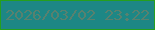 文字の大きさ：1、枠の色：269f1e、背景の色：1d8785、文字の色：58816f 無料ブログパーツのブログ時計