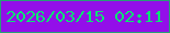 文字の大きさ：1、枠の色：269f77、背景の色：930fe9、文字の色：0be473 無料ブログパーツのブログ時計