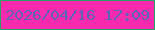 文字の大きさ：4、枠の色：26a466、背景の色：f82aae、文字の色：5d64b8 無料ブログパーツのブログ時計