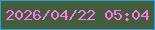 文字の大きさ：4、枠の色：26a4d7、背景の色：445d3c、文字の色：fa7aeb 無料ブログパーツのブログ時計