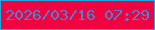 文字の大きさ：1、枠の色：26a7dc、背景の色：f10241、文字の色：4f82ce 無料ブログパーツのブログ時計
