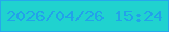 文字の大きさ：5、枠の色：26a7ec、背景の色：20d2cf、文字の色：22a2e9 無料ブログパーツのブログ時計