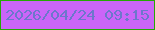 文字の大きさ：1、枠の色：26a805、背景の色：cb65f8、文字の色：6c77cc 無料ブログパーツのブログ時計