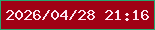 文字の大きさ：4、枠の色：26a870、背景の色：a00115、文字の色：fde7f3 無料ブログパーツのブログ時計