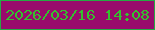 文字の大きさ：2、枠の色：26aa43、背景の色：990b6c、文字の色：34c12e 無料ブログパーツのブログ時計