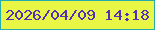 文字の大きさ：1、枠の色：26acac、背景の色：eaf645、文字の色：542fb7 無料ブログパーツのブログ時計