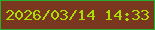 文字の大きさ：5、枠の色：26ae2d、背景の色：7a371f、文字の色：addb04 無料ブログパーツのブログ時計