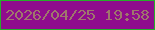 文字の大きさ：3、枠の色：26af2a、背景の色：8f0d8d、文字の色：9f776c 無料ブログパーツのブログ時計