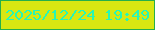 文字の大きさ：3、枠の色：26af4b、背景の色：d8e712、文字の色：27f6b6 無料ブログパーツのブログ時計