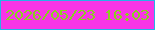文字の大きさ：2、枠の色：26b2e7、背景の色：f835e6、文字の色：89d020 無料ブログパーツのブログ時計