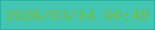 文字の大きさ：4、枠の色：26b5a2、背景の色：44c7b2、文字の色：77bb41 無料ブログパーツのブログ時計