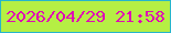 文字の大きさ：2、枠の色：26b5cb、背景の色：b5ef44、文字の色：e00ab4 無料ブログパーツのブログ時計