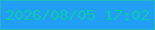 文字の大きさ：1、枠の色：26b8c2、背景の色：219ff6、文字の色：09caa9 無料ブログパーツのブログ時計