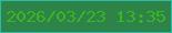 文字の大きさ：2、枠の色：26bca9、背景の色：2e8349、文字の色：3ab624 無料ブログパーツのブログ時計