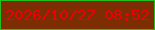 文字の大きさ：2、枠の色：26be1b、背景の色：7c2d02、文字の色：ed0109 無料ブログパーツのブログ時計