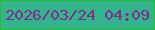 文字の大きさ：3、枠の色：26be2c、背景の色：33b48c、文字の色：812d8d 無料ブログパーツのブログ時計