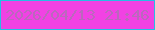 文字の大きさ：4、枠の色：26bee4、背景の色：f142e3、文字の色：bb68bd 無料ブログパーツのブログ時計