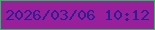 文字の大きさ：2、枠の色：26c05a、背景の色：9a1f9b、文字の色：2e1d95 無料ブログパーツのブログ時計