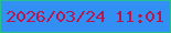 文字の大きさ：3、枠の色：26c090、背景の色：3290f4、文字の色：b7174f 無料ブログパーツのブログ時計