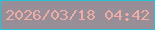 文字の大きさ：2、枠の色：26c1d2、背景の色：978e98、文字の色：efaca6 無料ブログパーツのブログ時計