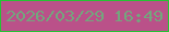 文字の大きさ：1、枠の色：26c234、背景の色：ba5189、文字の色：73a67d 無料ブログパーツのブログ時計