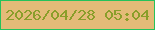 文字の大きさ：5、枠の色：26c25b、背景の色：e4bb78、文字の色：8a9e2a 無料ブログパーツのブログ時計