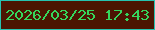 文字の大きさ：3、枠の色：26c3b0、背景の色：4b1502、文字の色：35d65c 無料ブログパーツのブログ時計