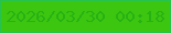 文字の大きさ：1、枠の色：26c44e、背景の色：3dc60f、文字の色：26b214 無料ブログパーツのブログ時計