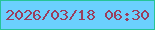 文字の大きさ：3、枠の色：26c497、背景の色：6bd0fe、文字の色：9a3e5d 無料ブログパーツのブログ時計