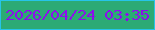 文字の大きさ：5、枠の色：26c4e9、背景の色：2caa75、文字の色：8d0eec 無料ブログパーツのブログ時計