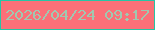 文字の大きさ：3、枠の色：26c5a5、背景の色：fb7078、文字の色：a0c8b0 無料ブログパーツのブログ時計