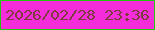 文字の大きさ：2、枠の色：26c60e、背景の色：f52cd9、文字の色：803b3e 無料ブログパーツのブログ時計