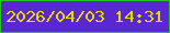 文字の大きさ：4、枠の色：26c71b、背景の色：5928d3、文字の色：e8d902 無料ブログパーツのブログ時計