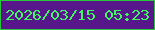 文字の大きさ：5、枠の色：26c83a、背景の色：571689、文字の色：41f666 無料ブログパーツのブログ時計