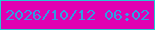 文字の大きさ：2、枠の色：26c8d2、背景の色：e000b2、文字の色：319de2 無料ブログパーツのブログ時計
