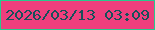 文字の大きさ：2、枠の色：26ca8d、背景の色：ee3f7d、文字の色：16505a 無料ブログパーツのブログ時計