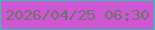 文字の大きさ：2、枠の色：26cab1、背景の色：ce57d4、文字の色：6d716b 無料ブログパーツのブログ時計