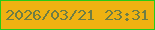 文字の大きさ：4、枠の色：26cb18、背景の色：efb212、文字の色：6f7d44 無料ブログパーツのブログ時計