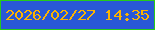 文字の大きさ：2、枠の色：26cb19、背景の色：2958d6、文字の色：fdb301 無料ブログパーツのブログ時計