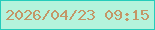 文字の大きさ：1、枠の色：26ccbb、背景の色：b5f3dc、文字の色：c39667 無料ブログパーツのブログ時計