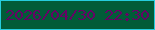 文字の大きさ：4、枠の色：26ccde、背景の色：025b38、文字の色：660365 無料ブログパーツのブログ時計