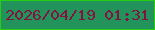 文字の大きさ：4、枠の色：26cd12、背景の色：22945b、文字の色：831341 無料ブログパーツのブログ時計