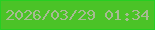 文字の大きさ：1、枠の色：26cf22、背景の色：4bc327、文字の色：a6bb92 無料ブログパーツのブログ時計