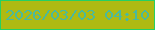 文字の大きさ：3、枠の色：26d063、背景の色：afba12、文字の色：4bb99c 無料ブログパーツのブログ時計